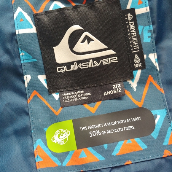 Quiksilver NEW Little Mission Snow Jacket Pyramid Blue - Picture 10 of 11